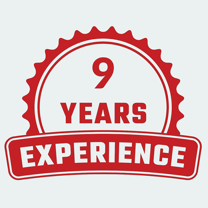 More than 9 years' experience
