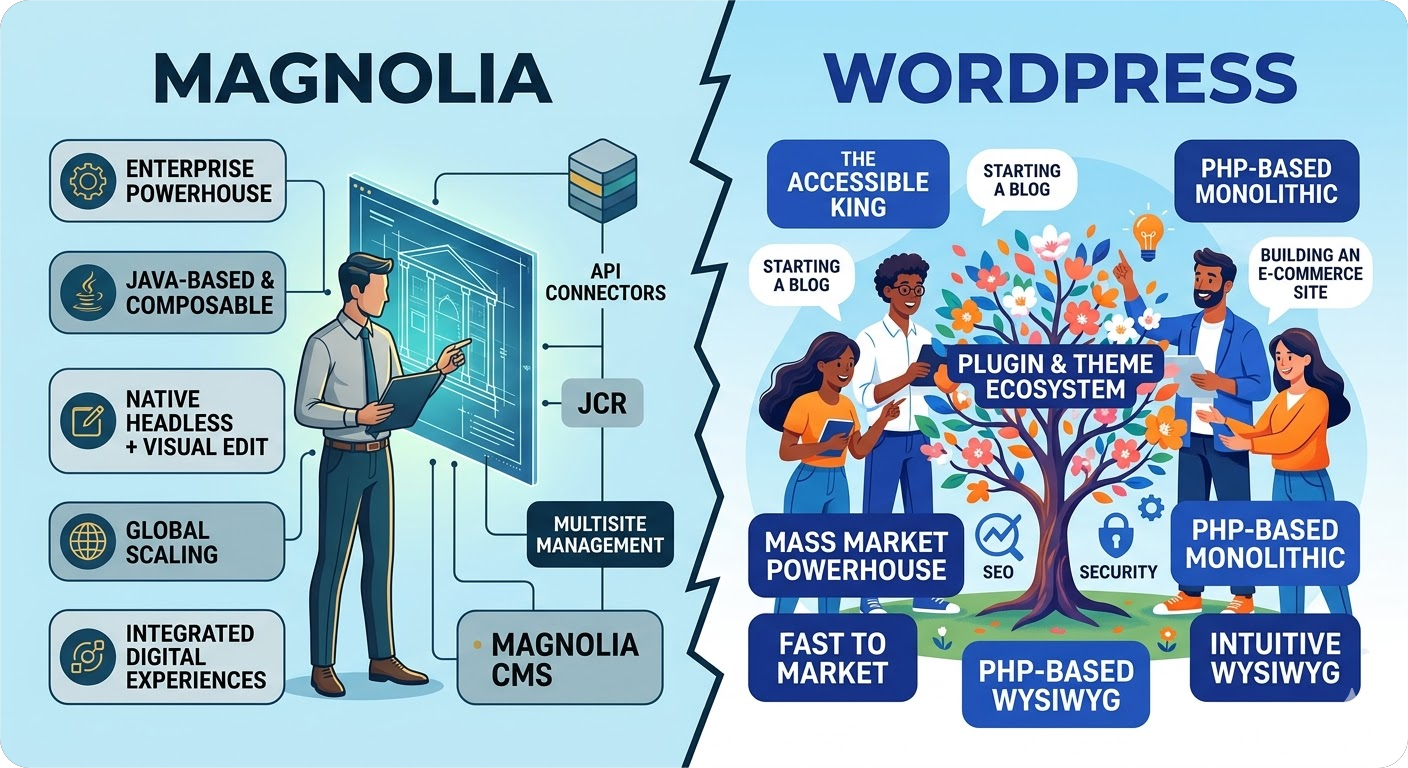 WordPress vs Magnolia Architecture Comparison
