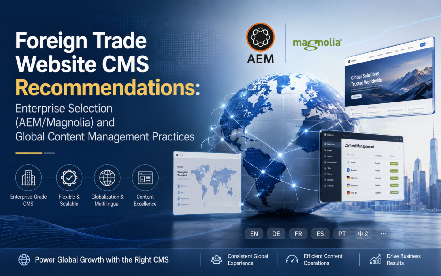 外贸建站CMS推荐：AEM与Magnolia企业级选型