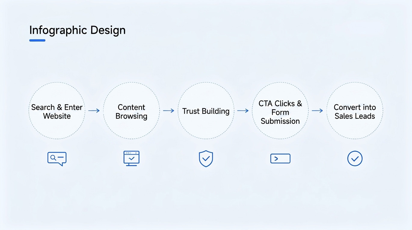 B2B website user conversion process diagram
