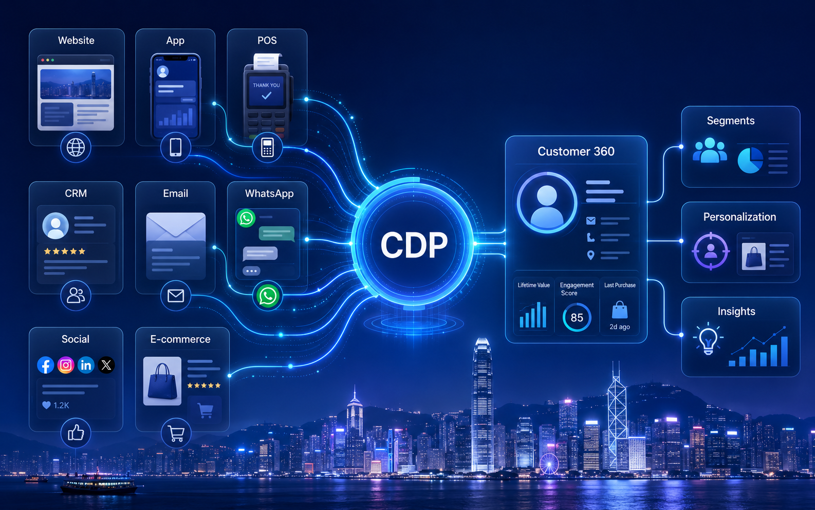 Hong Kong enterprises integrating customer data from websites, apps, POS systems, CRM platforms, e-commerce systems, and social media