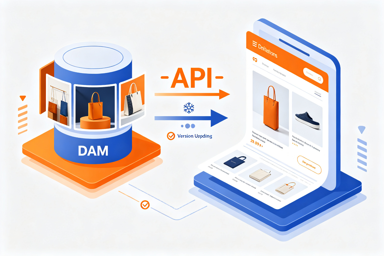 DAM通过API向电商平台同步商品素材示意图
