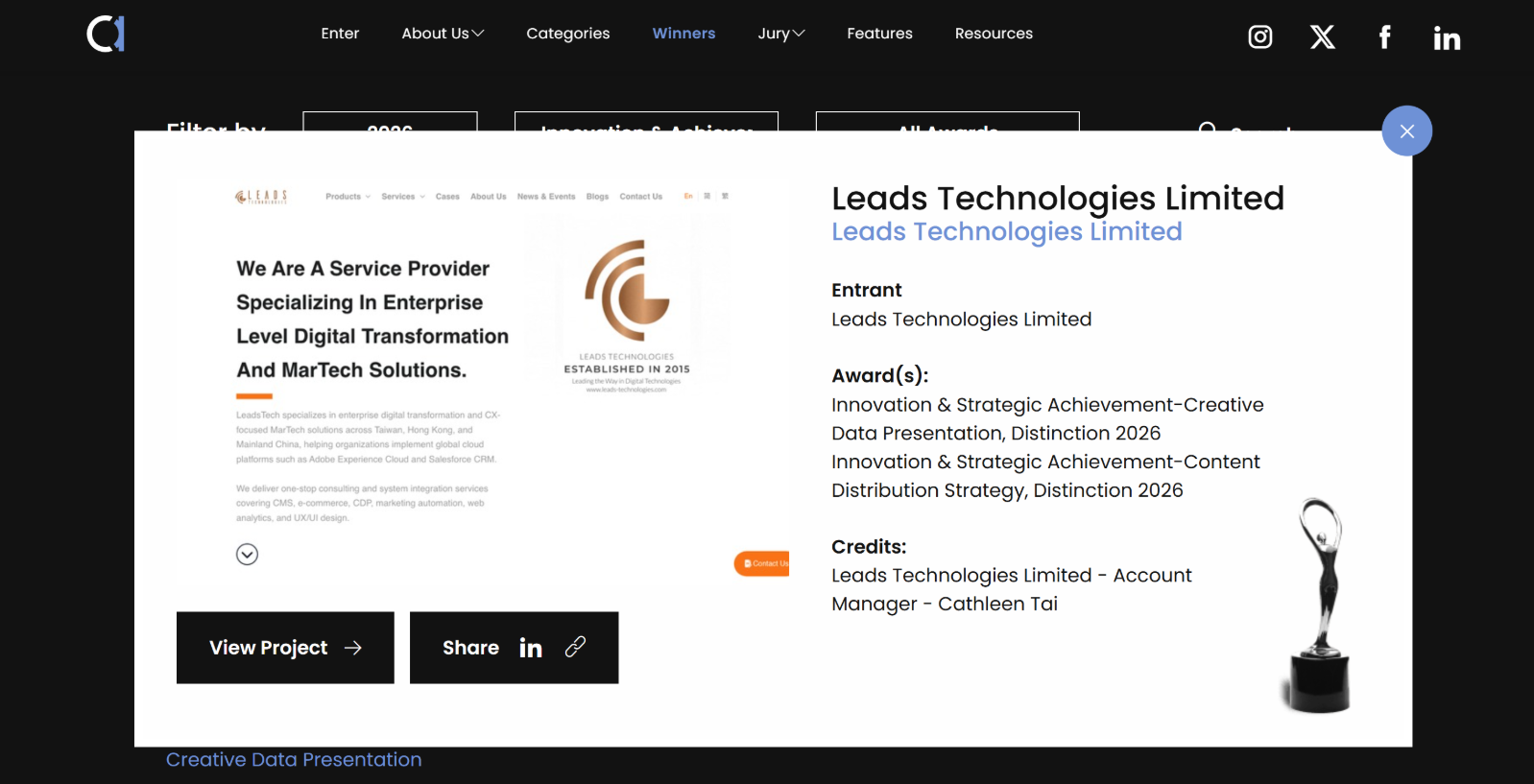 Communicator Awards 2026 获奖公告—LeadsTech