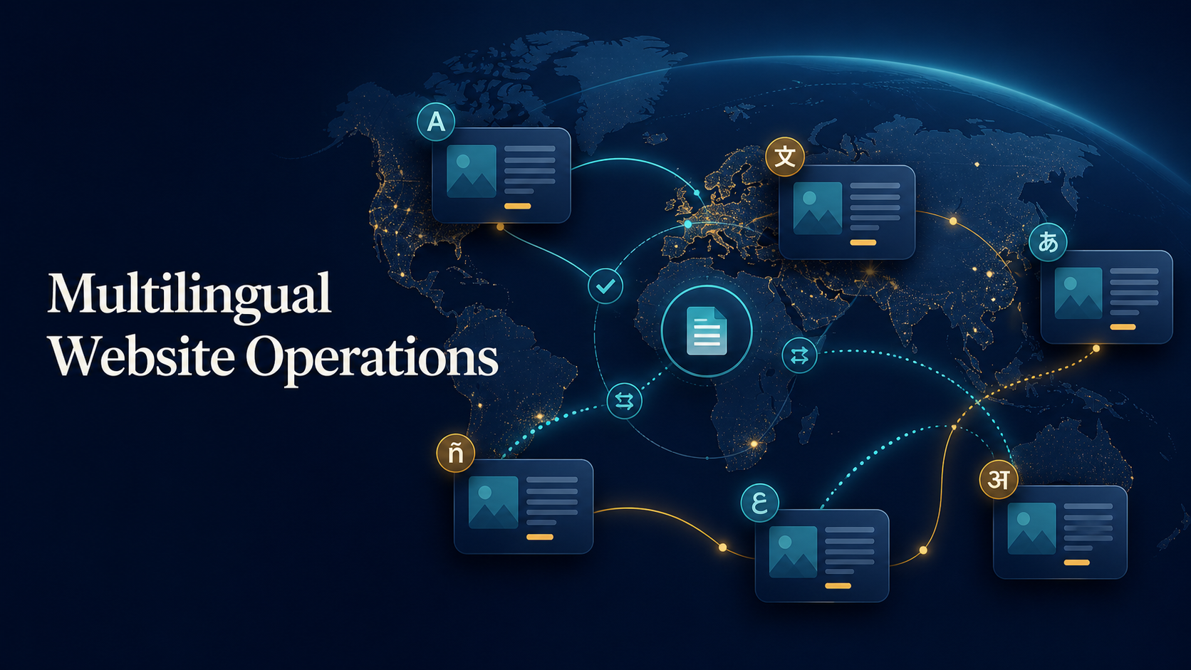 Multilingual website operations across global markets.